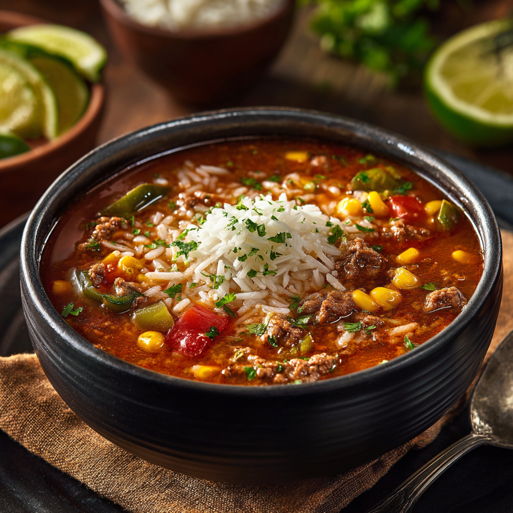 Mexican Beef and Rice Soup