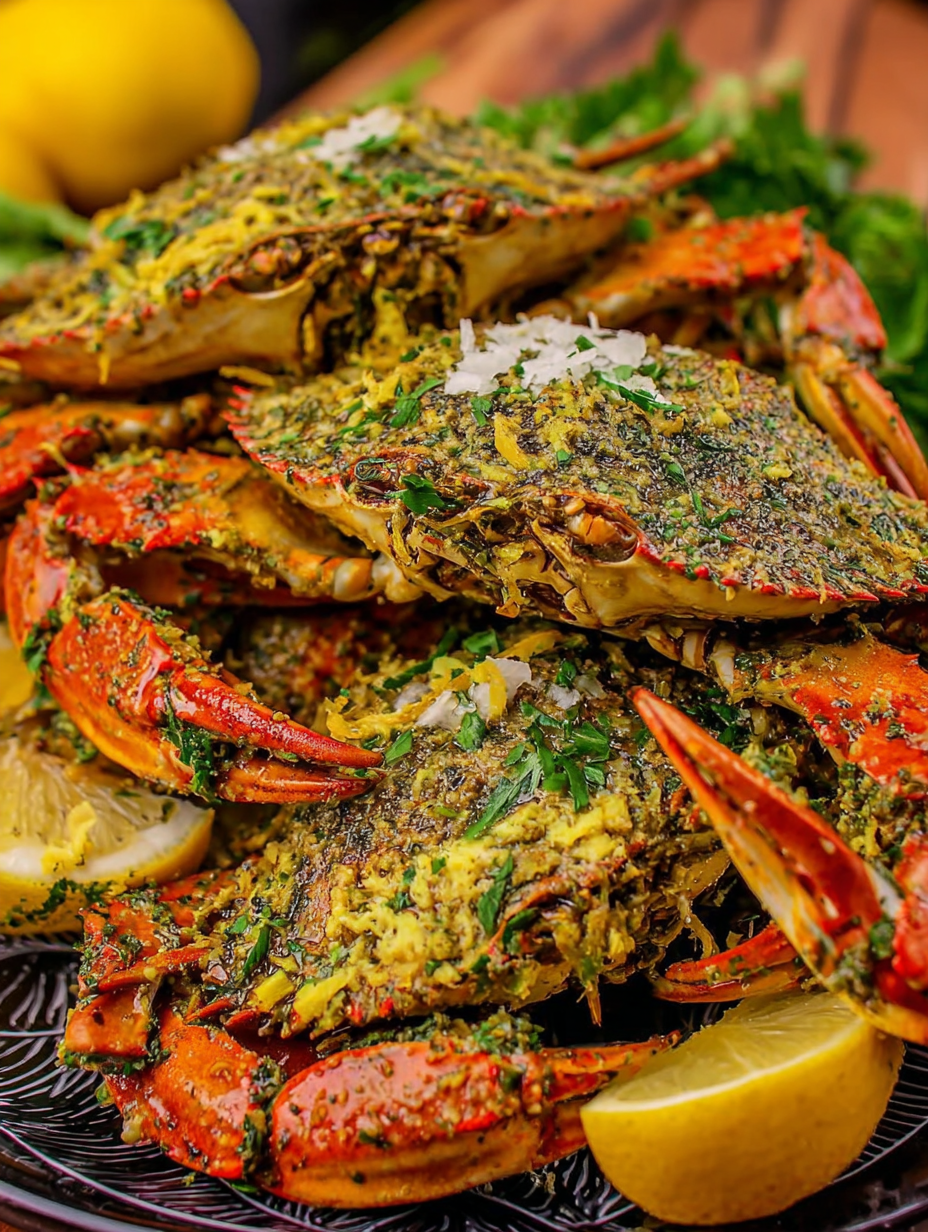 Close-up of parmesan melting on grilled crab