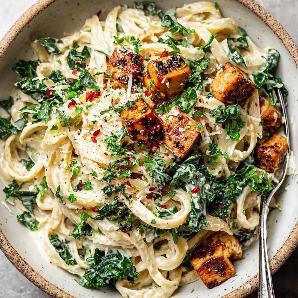 Creamy Tahini Pasta with Lemon and Garlic