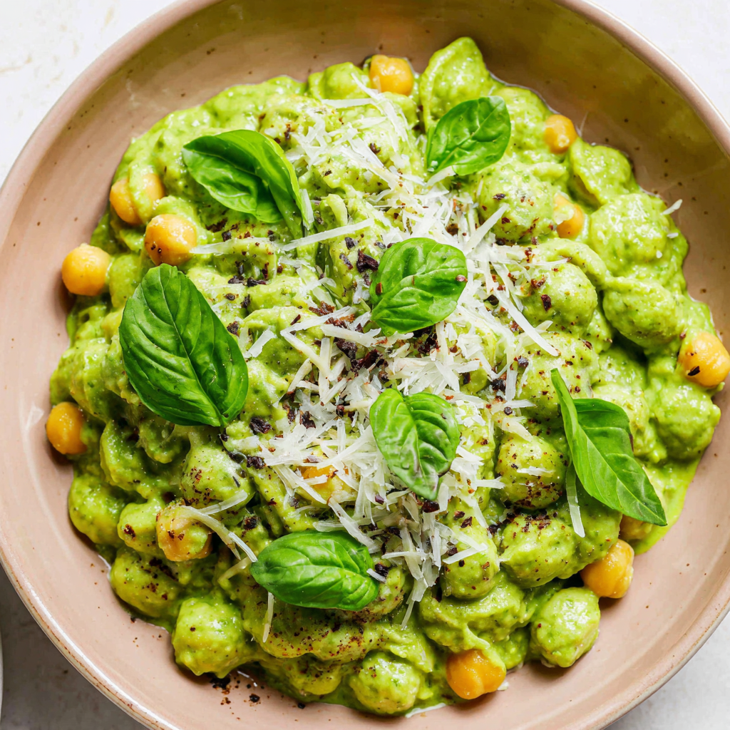 Creamy High Protein Pesto Chickpea Skillet
