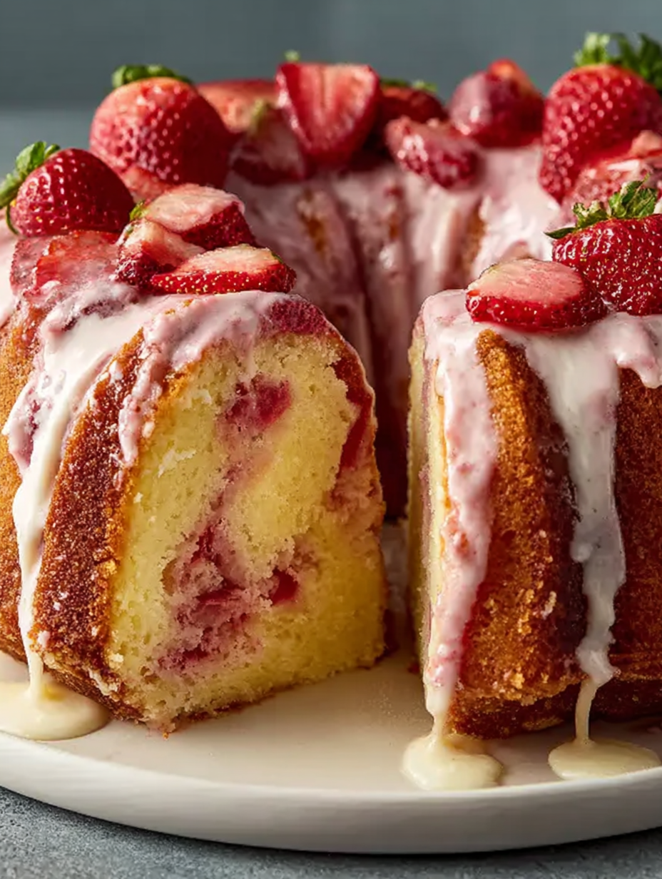 Strawberry loaf cooling on rack
