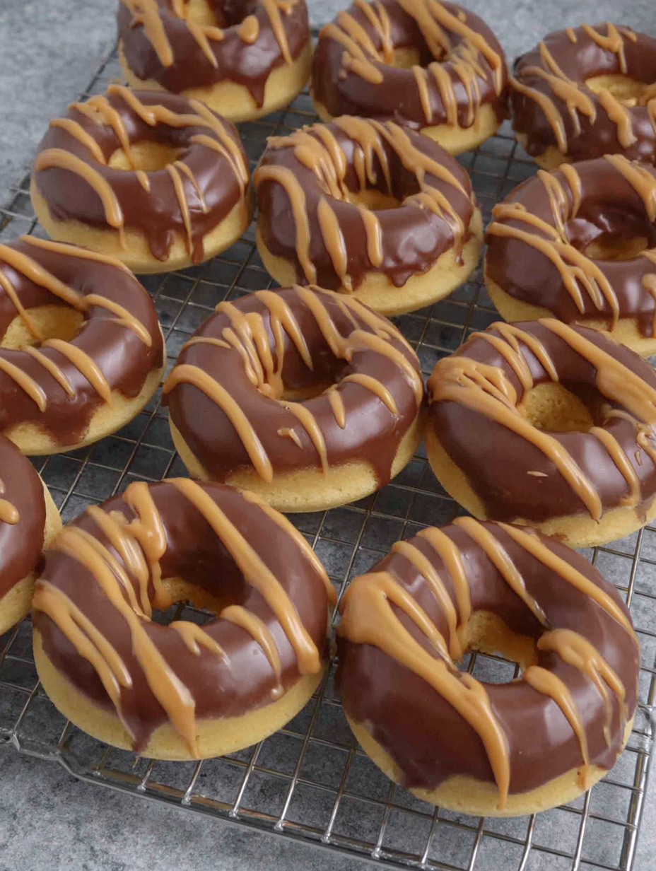 Donuts dipped in milk chocolate