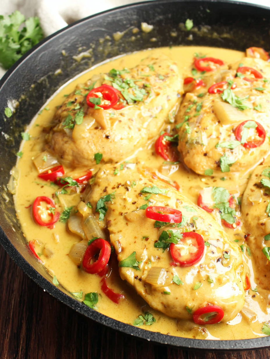 Serving suggestion coconut lime chicken with rice and cilantro