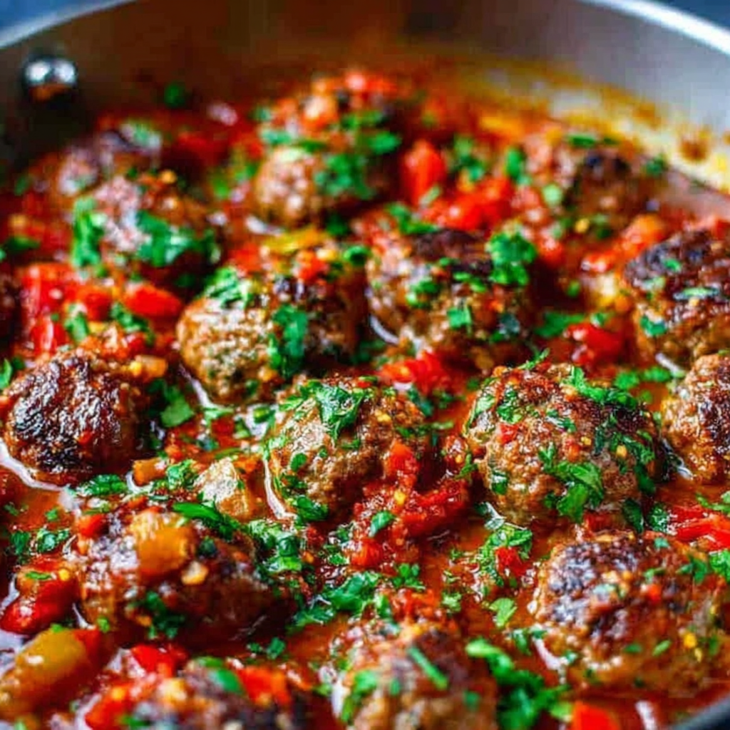 Moroccan Lamb Meatballs in Sweet Tomato-Raisin Sauce
