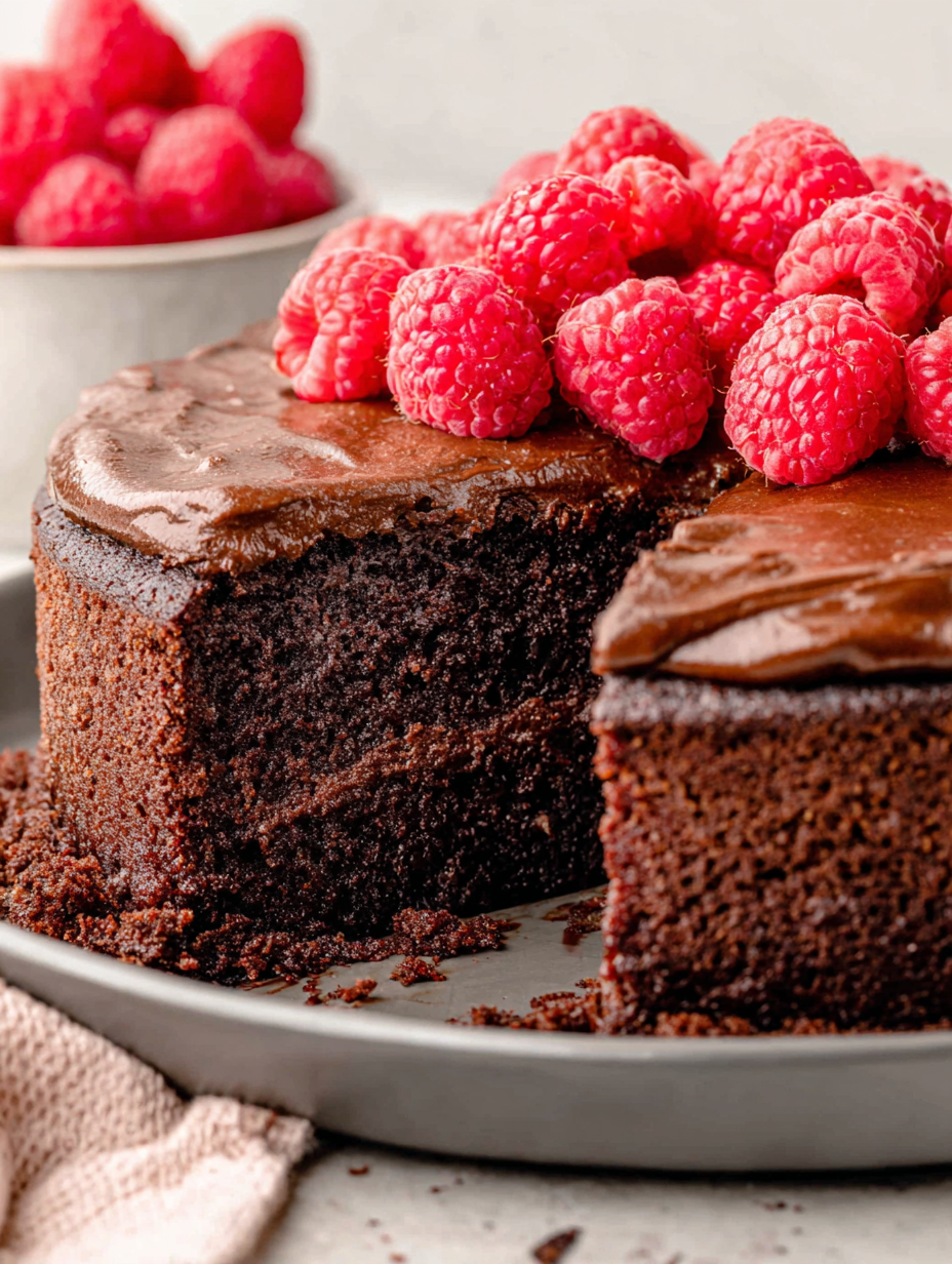 Chocolate brownie cake cooling on a rack