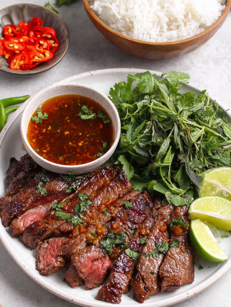 Close up of dipping sauce and toasted rice powder