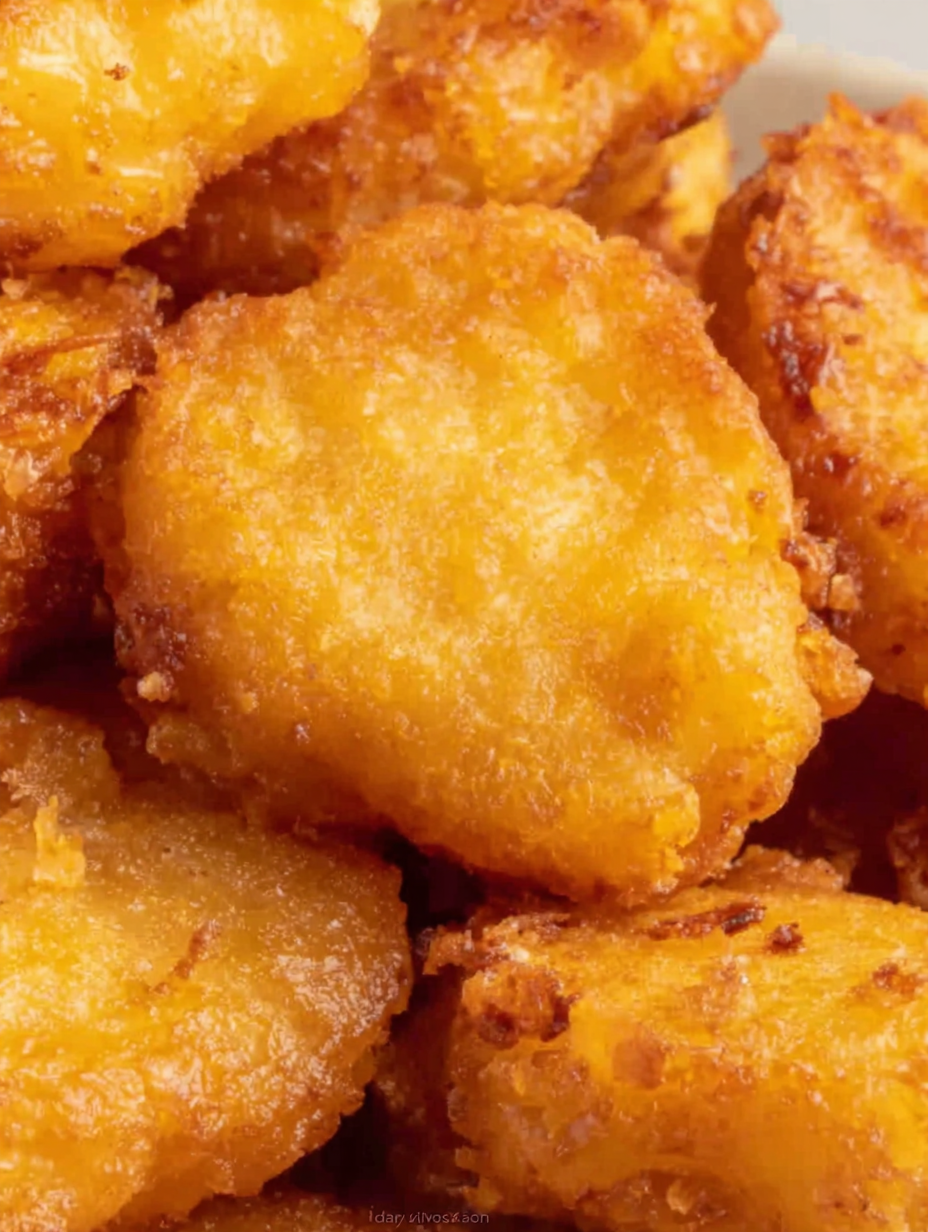 Homemade chicken nuggets freshly fried on paper towel