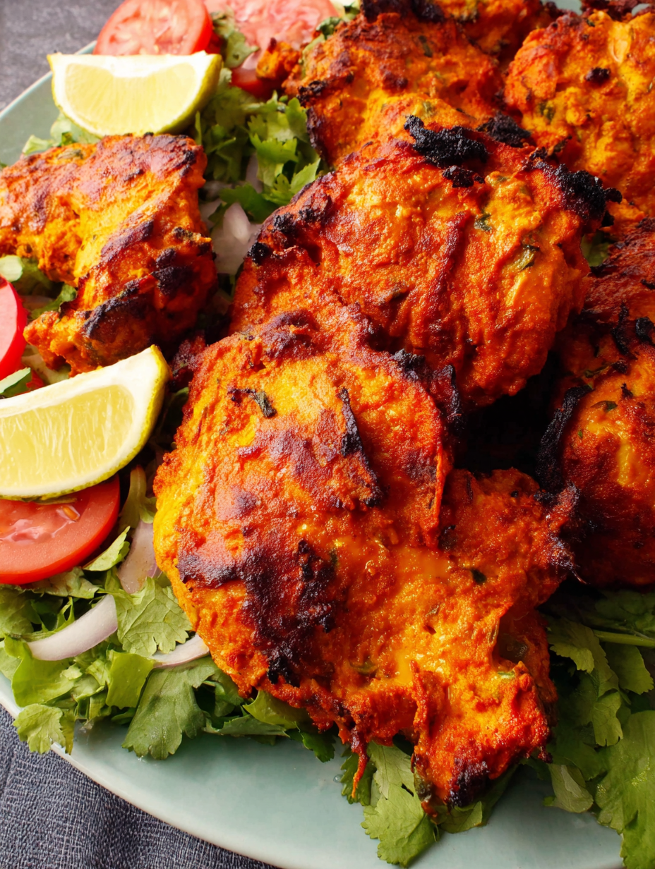 Close-up of spiced yogurt marinade