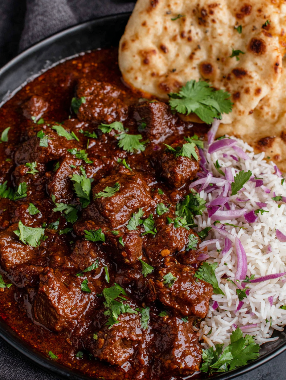 Serving suggestion with rice and cilantro