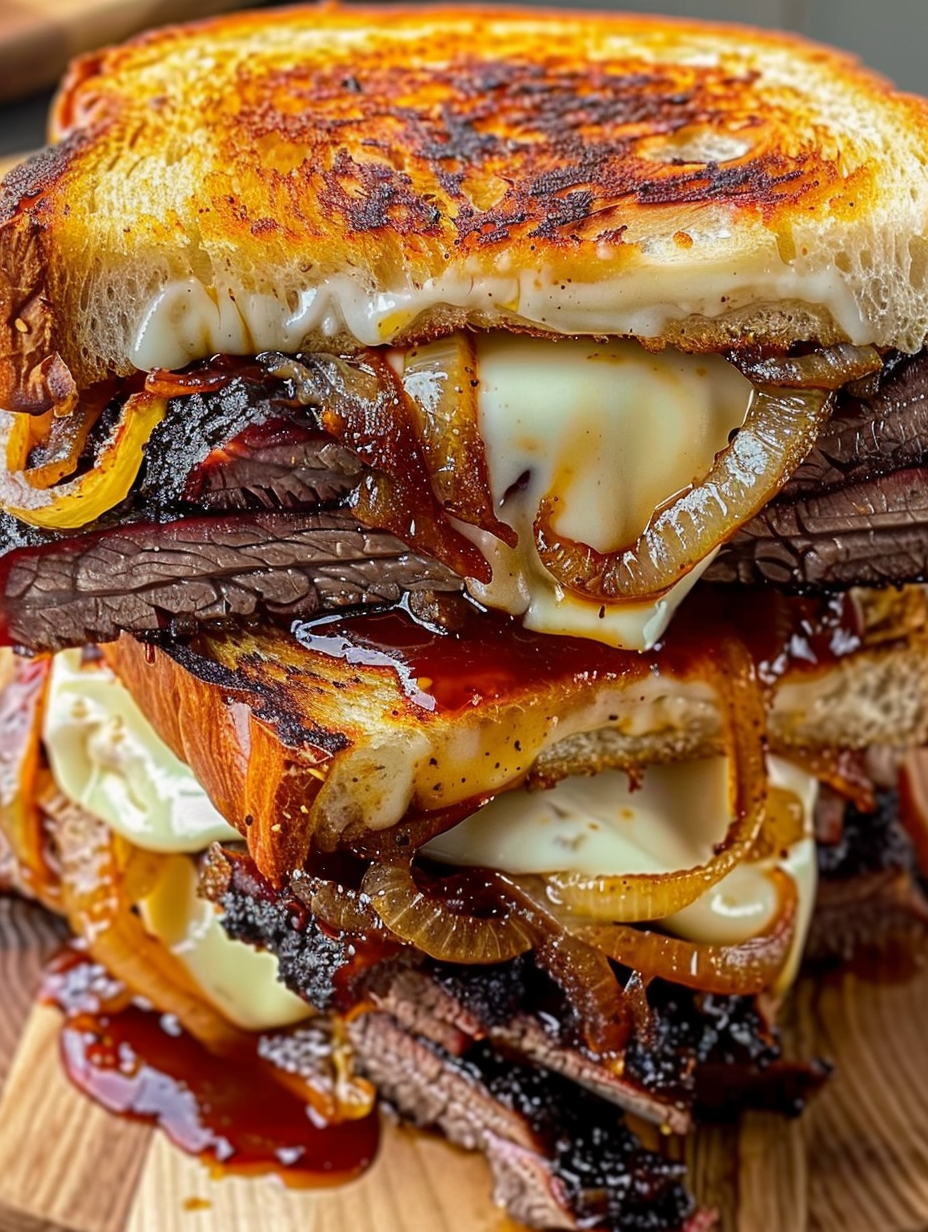 Stack of sourdough slices and cheese ready for assembly