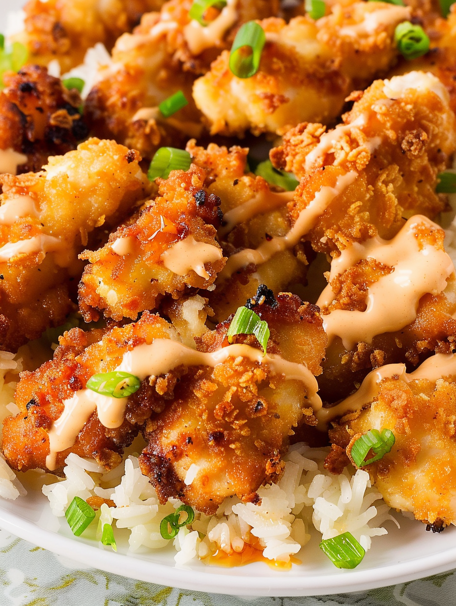 Plated Bang Bang Chicken with green onions