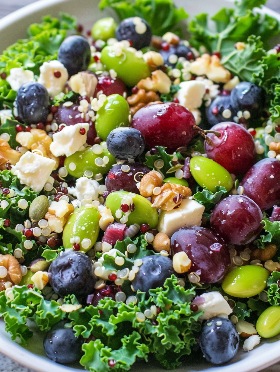 Salad ingredients displayed on counter