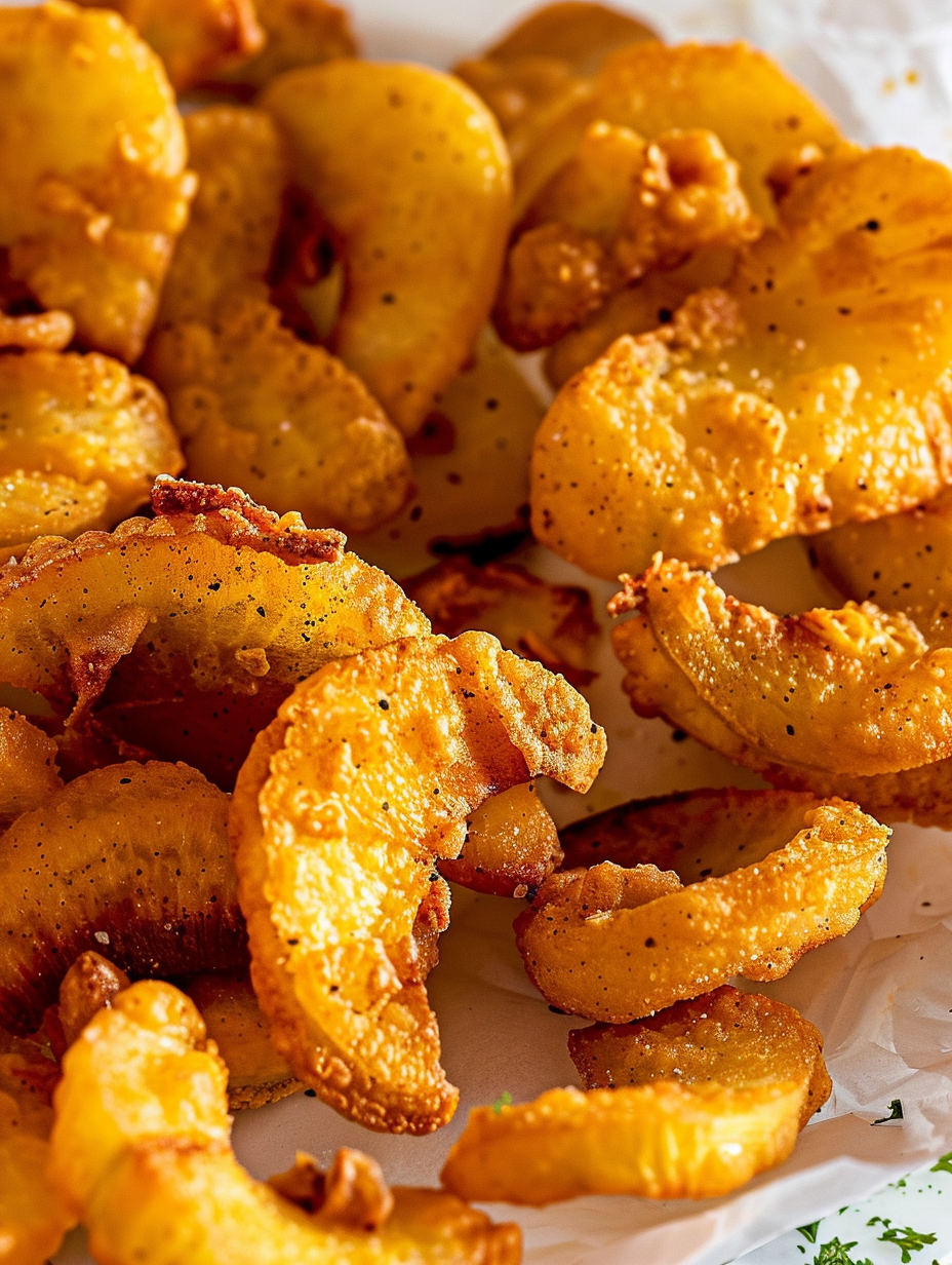 Onion petals golden brown on a wire rack