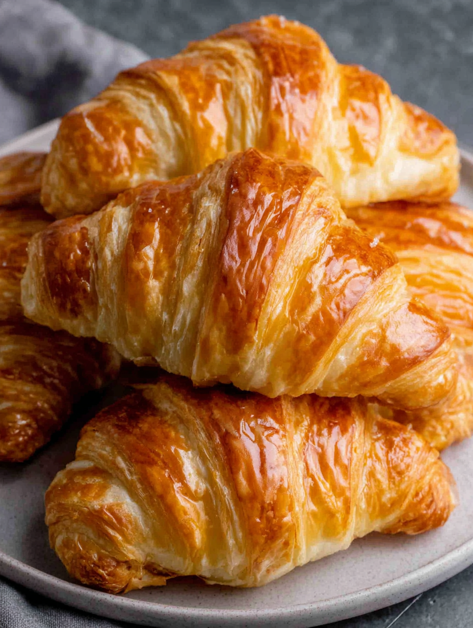 Shaped croissants on parchment ready for proofing