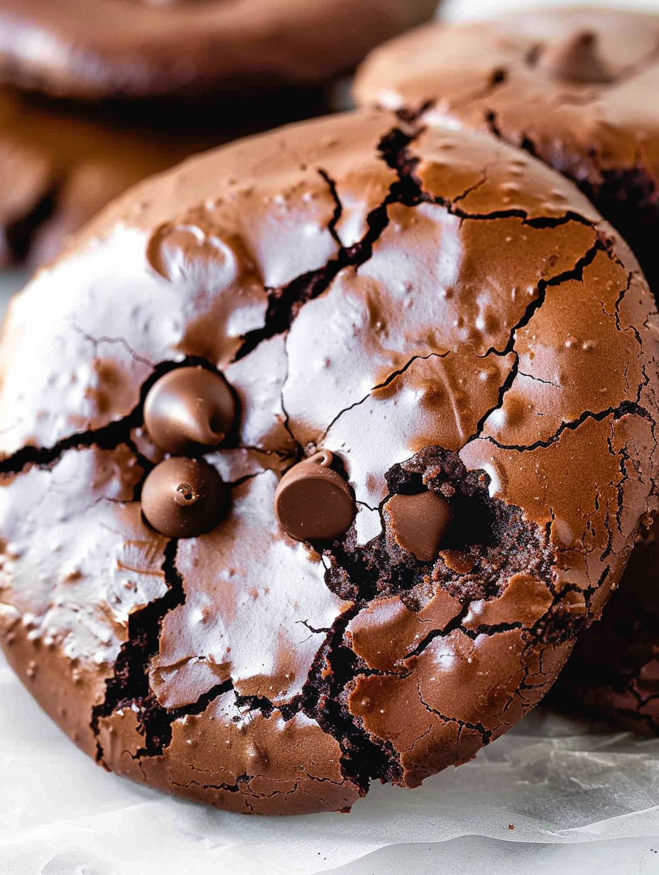 Close up of fudgy cookie interior