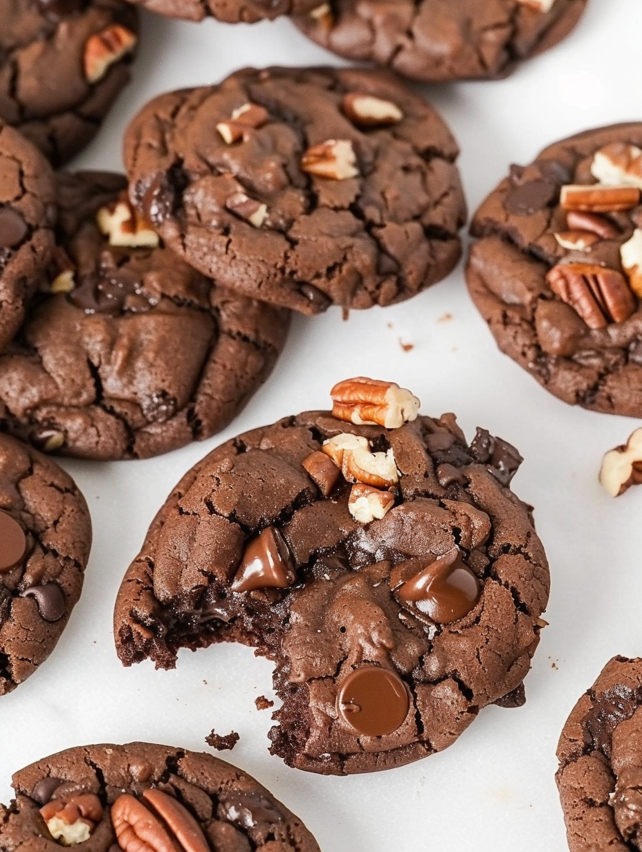 Chocolate Cake Mix Cookies on baking sheet