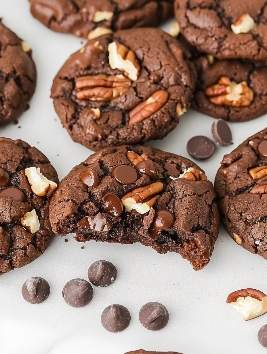 Close up of fudgy cookie interior