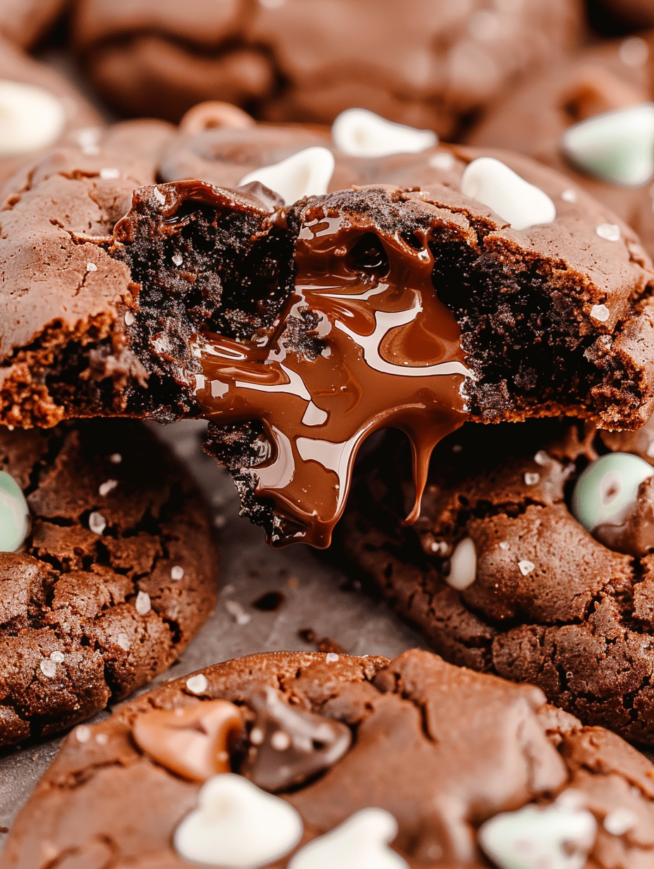 Close up of cookie with Junior Mints