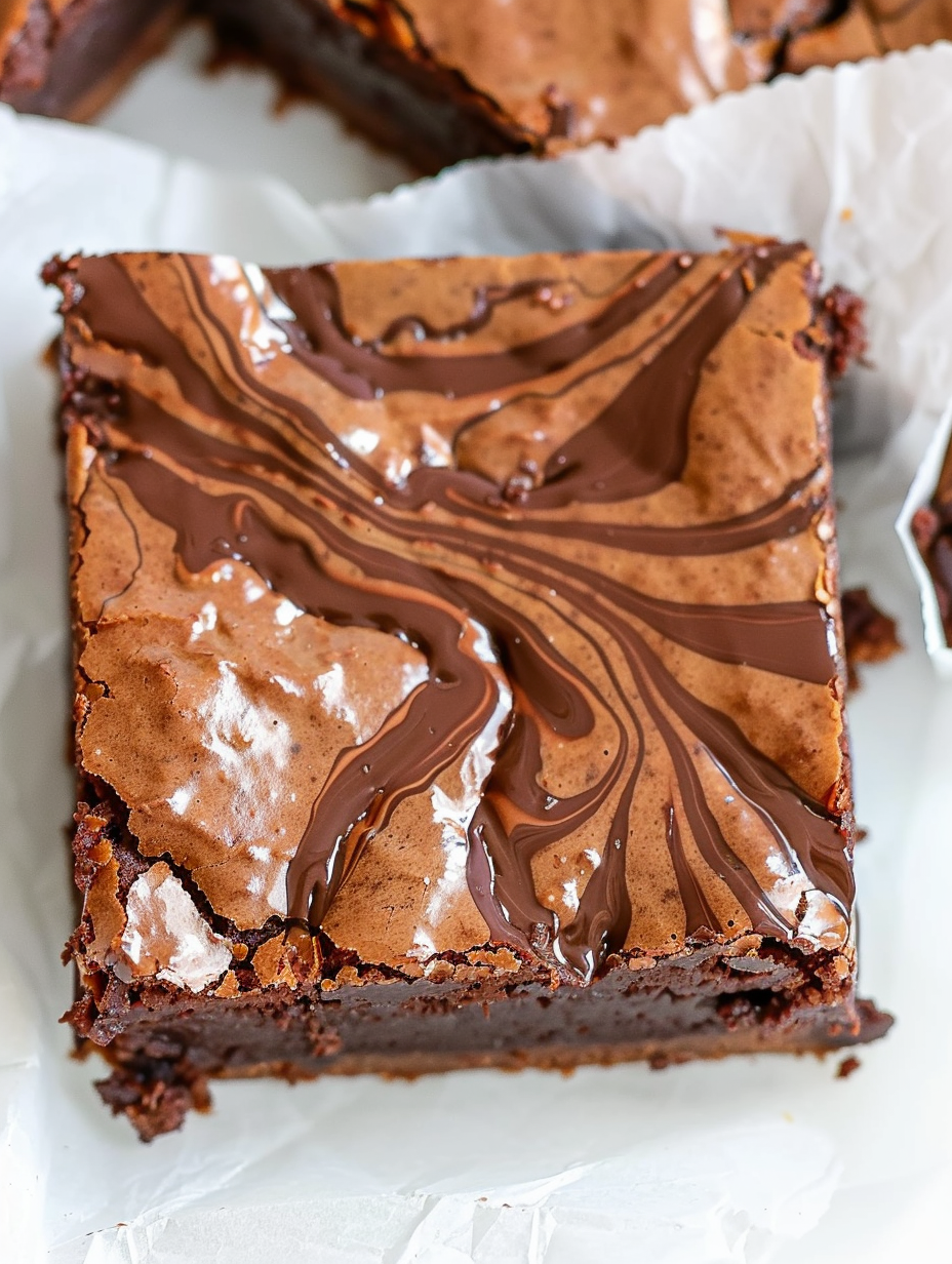 Nutella brownies with swirls