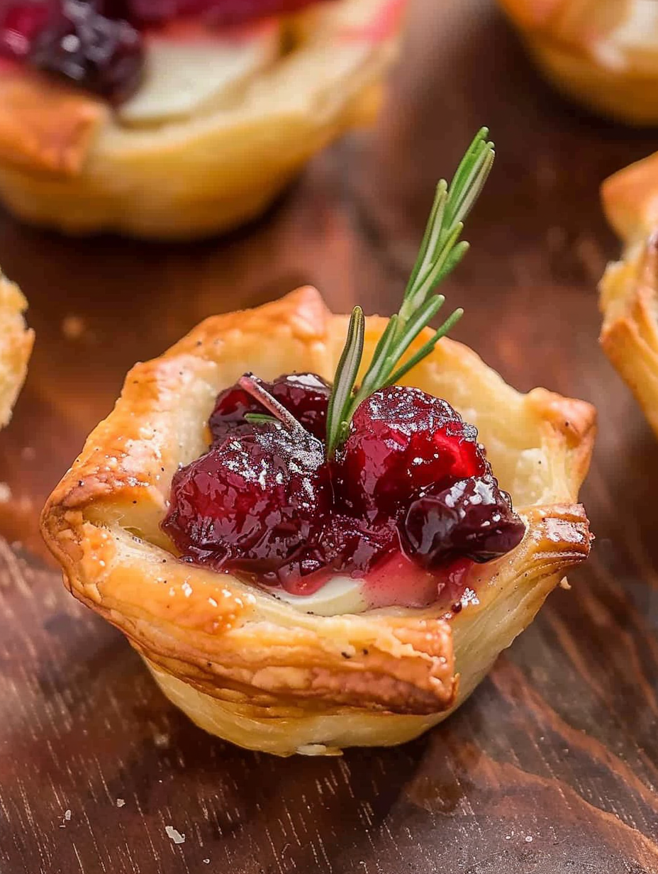 Cranberry Brie Bites on a serving platter