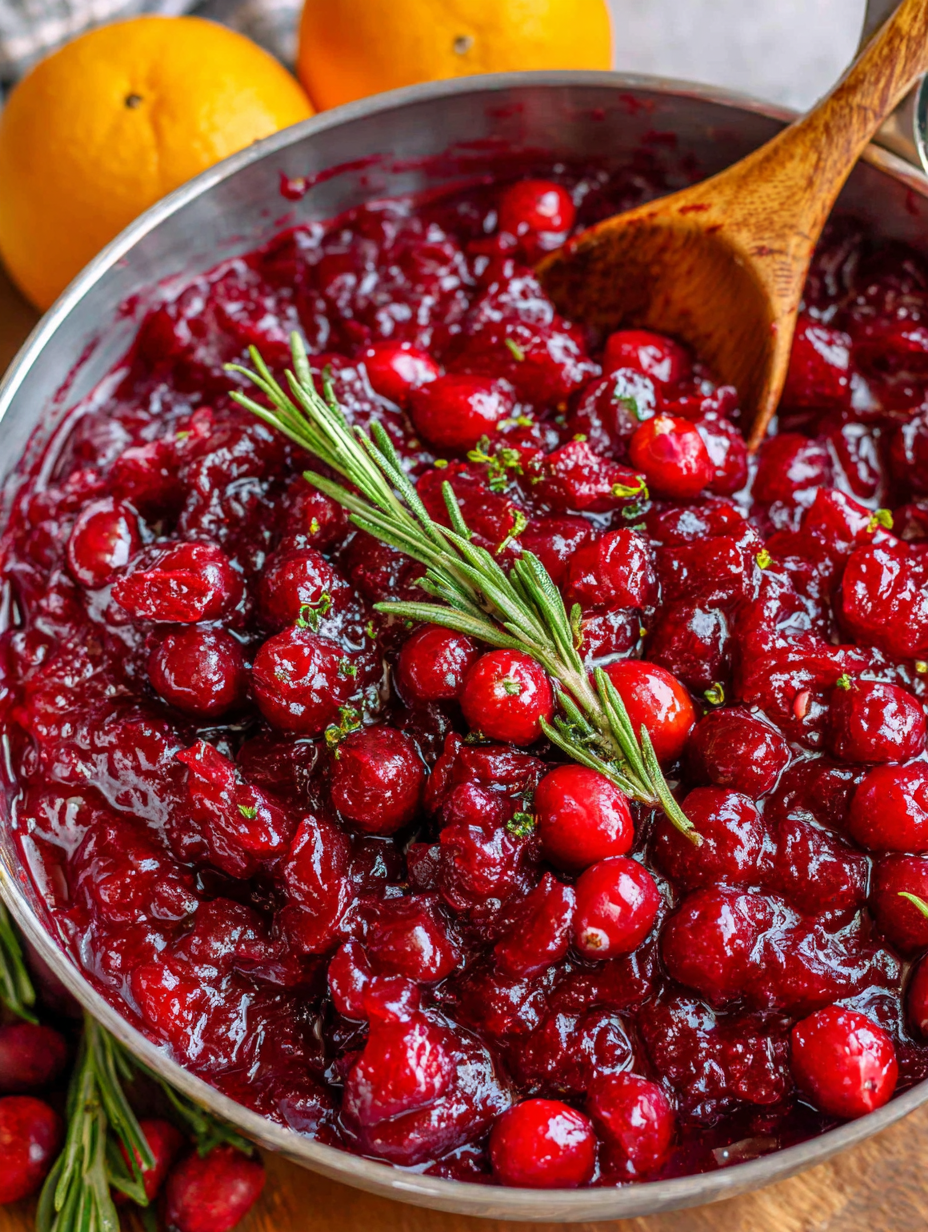 Vibrant cranberry orange sauce in a jar with fresh oranges