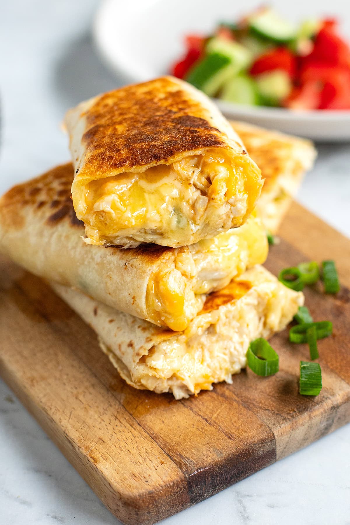 Cheesy Chicken Garlic Wraps