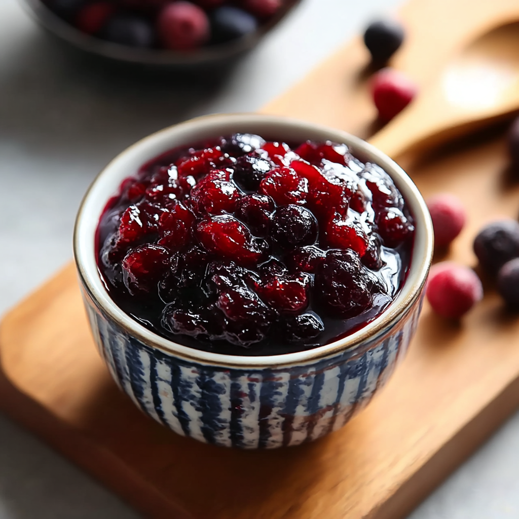 Wojapi berry sauce simmering in a crock pot