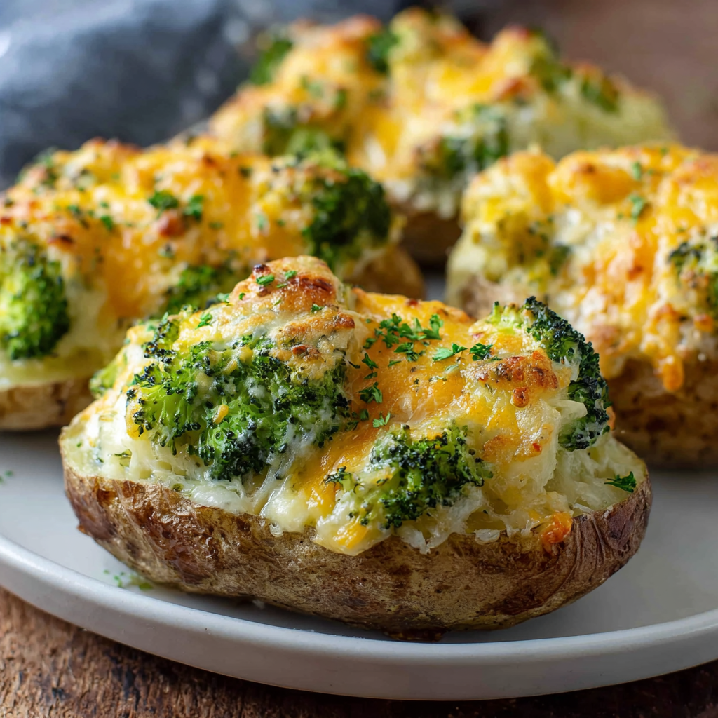 Broccoli Cheddar Twice Baked Potatoes