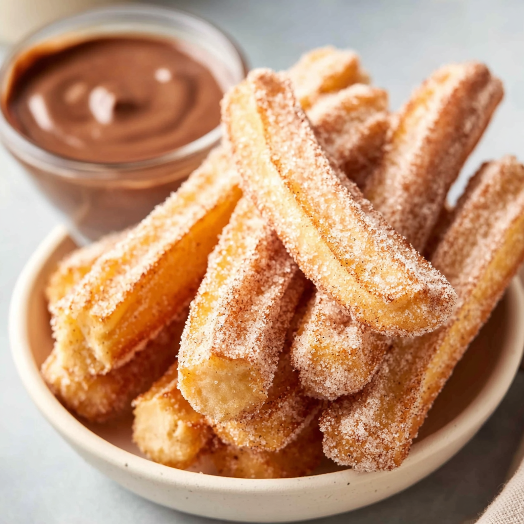 Piped churros on silicone mat