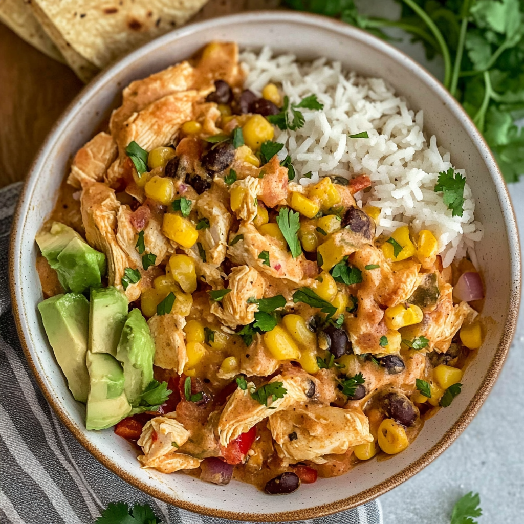 Served Fiesta Chicken in tortillas