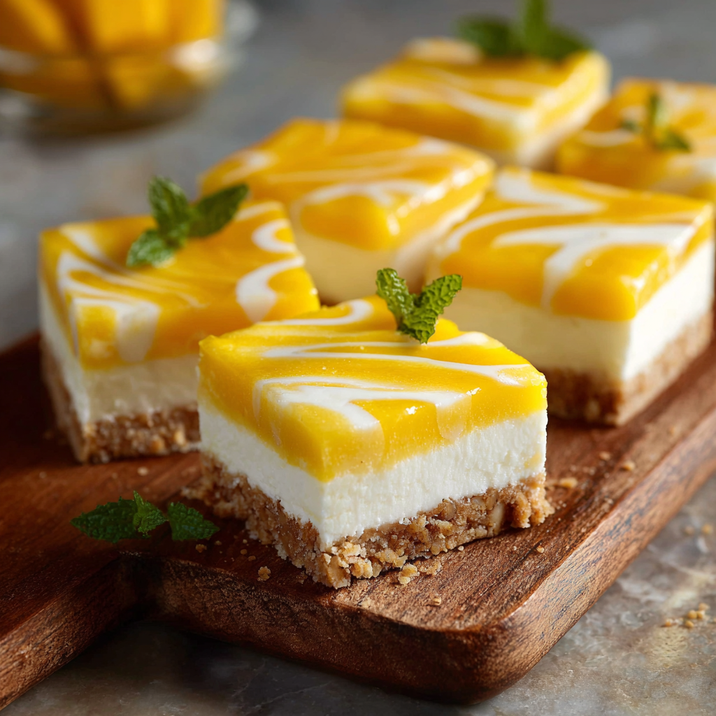 Mango float layered in glass dish showing cream and mango slices
