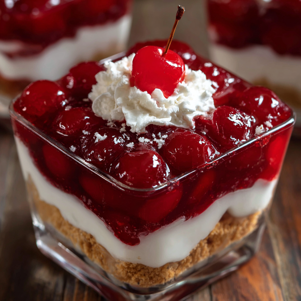 Close up of cherry topping