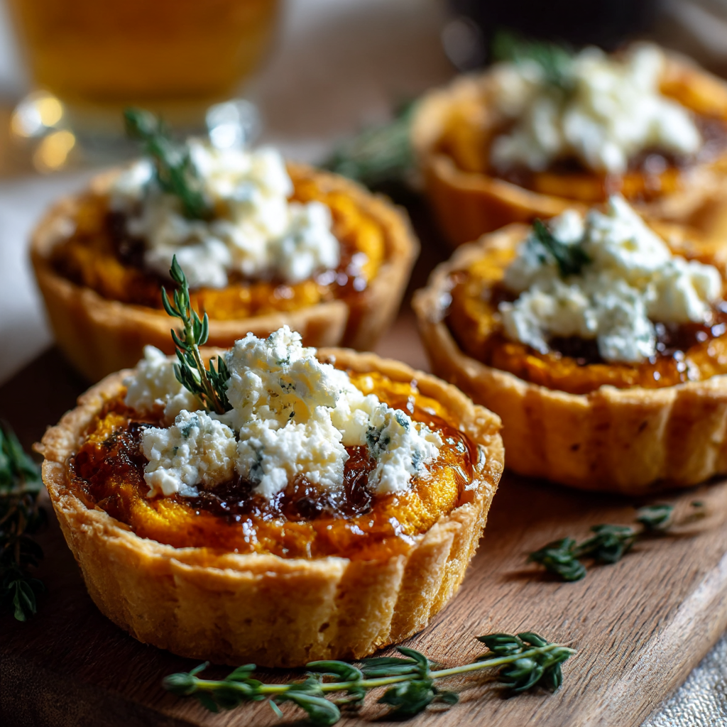 Mini Pumpkin Goat Cheese Tartlets