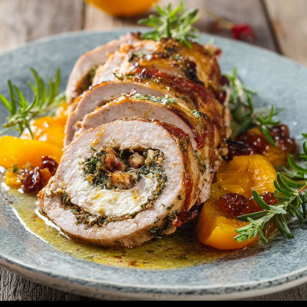 Rolled tenderloin before roasting