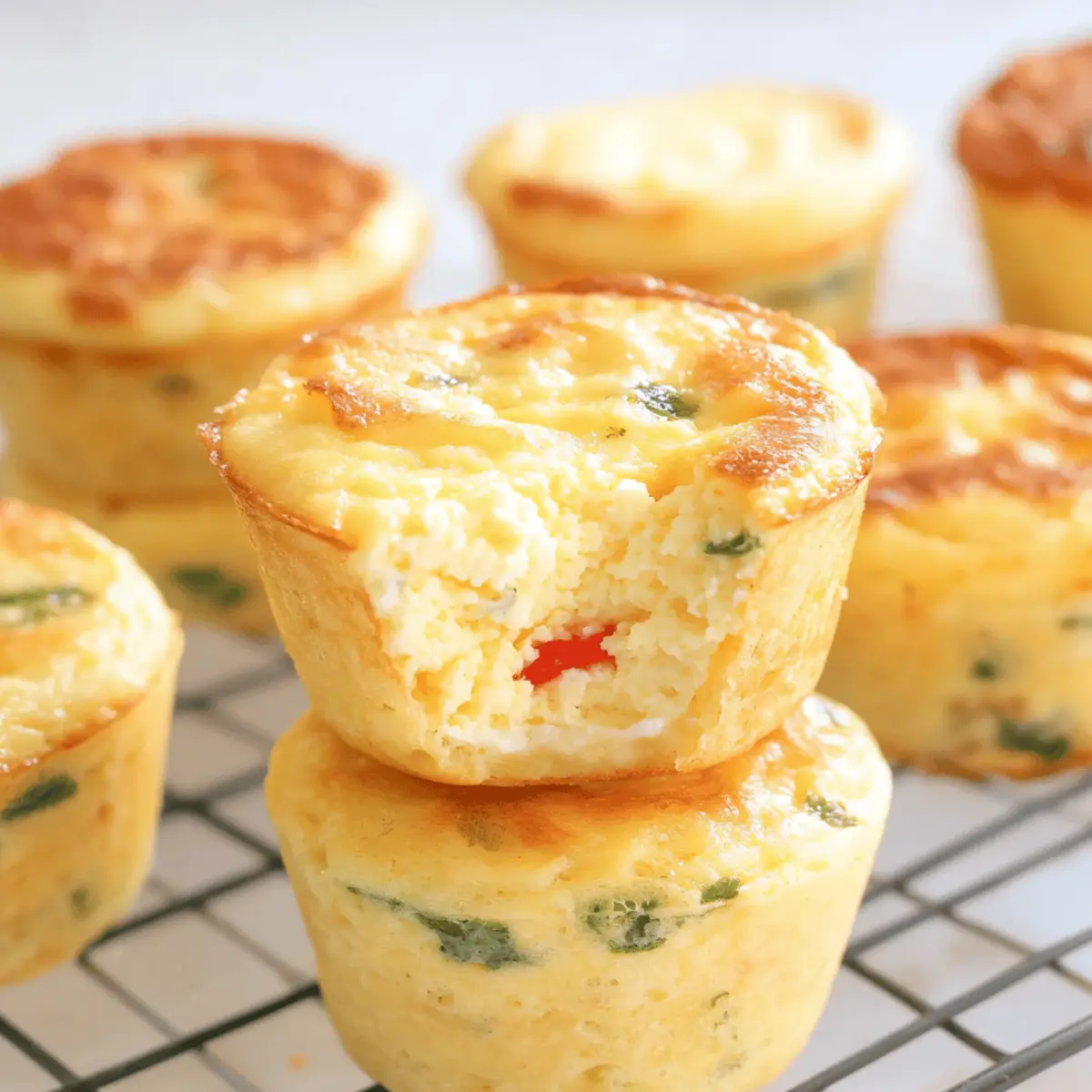 Baked cottage cheese egg muffins in a muffin pan