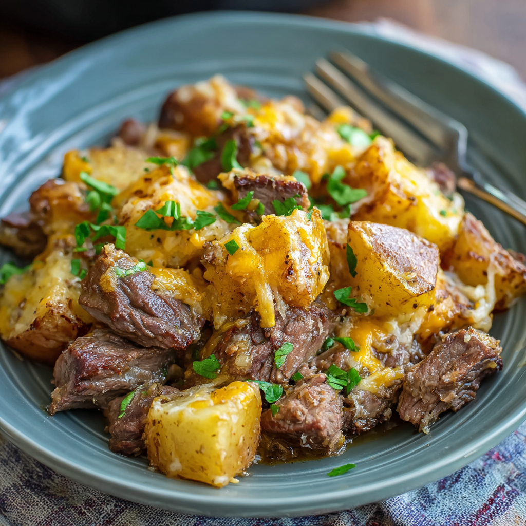 Slow Cooker Steak and Potatoes