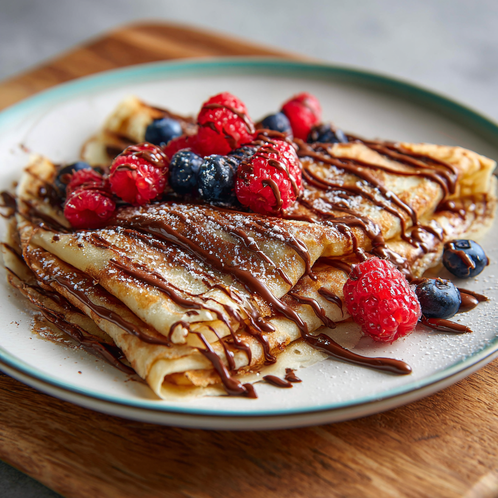 Easy Nutella Crepes with Fresh Berries