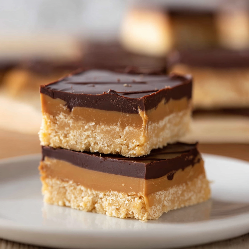 Tray of cut buckeye bars on parchment
