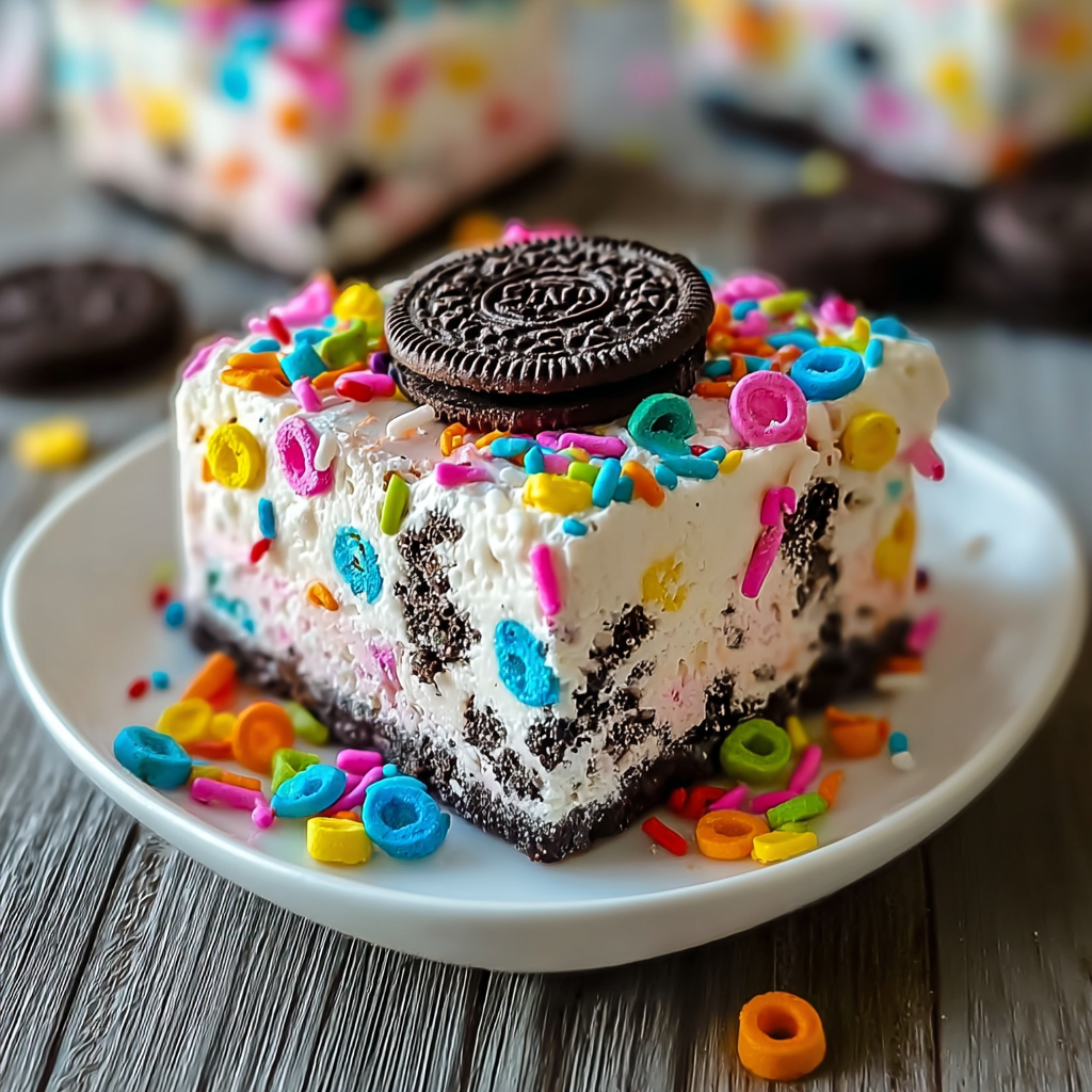 No-Bake Funfetti Oreo Icebox