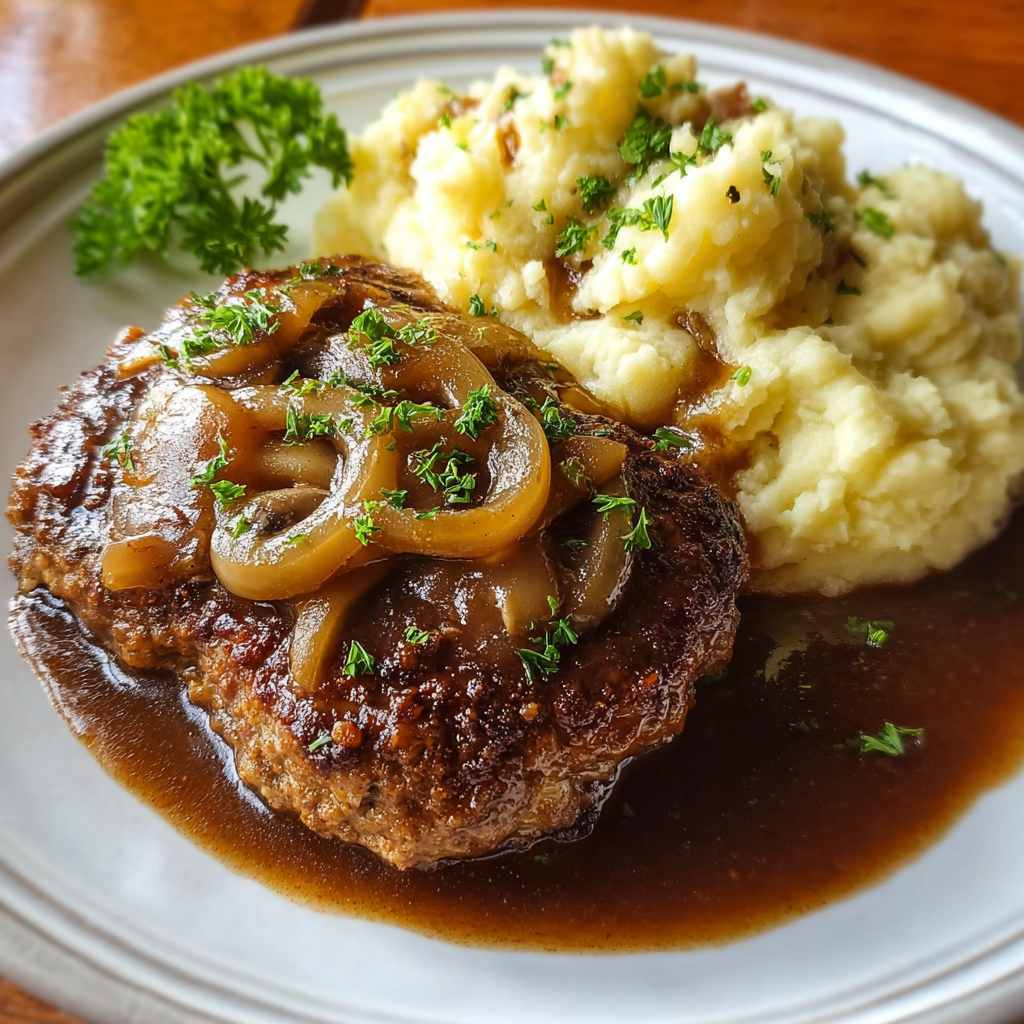 Salisbury Steak Ground Beef with Onion Gravy