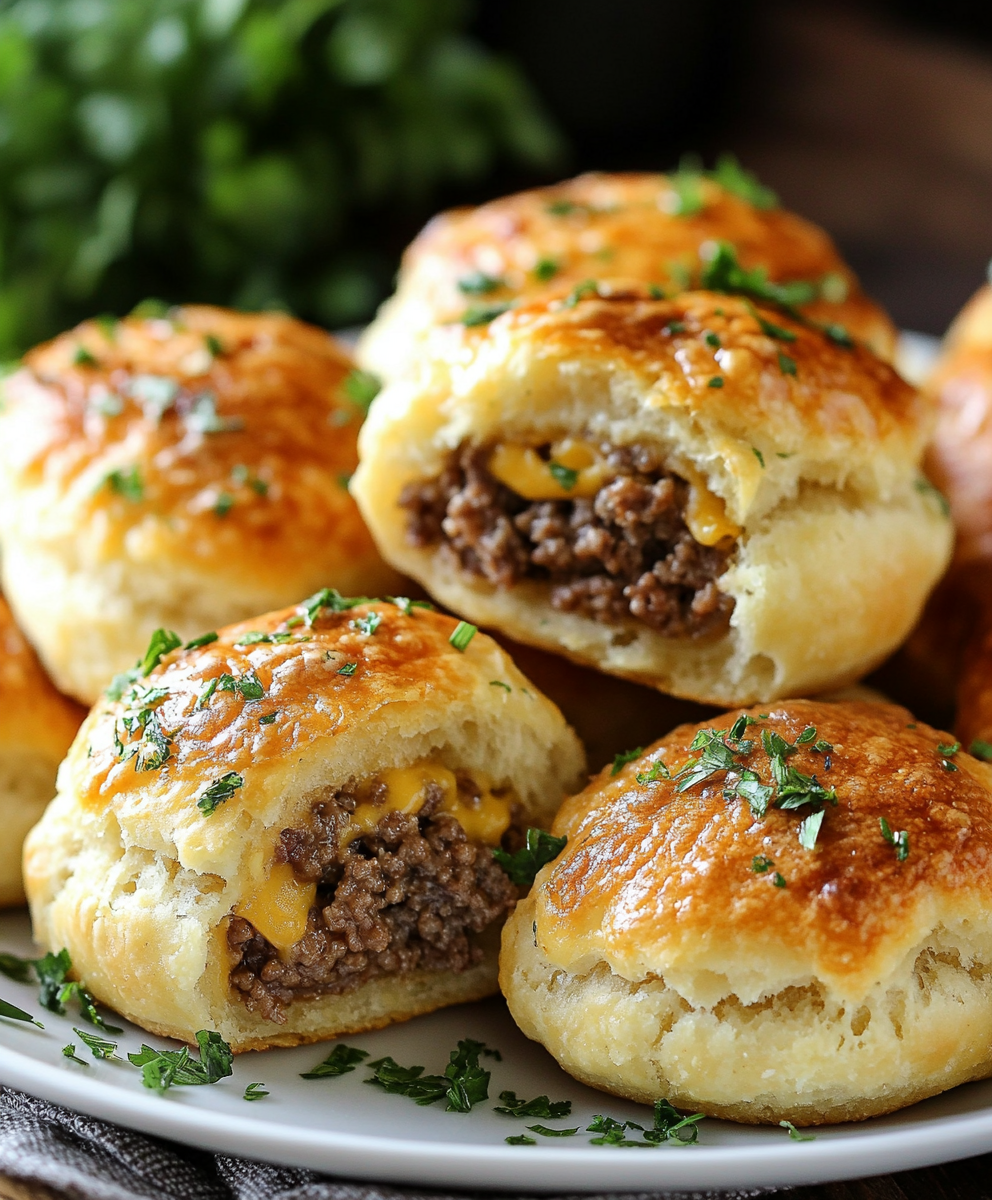 Garlic Parmesan Cheeseburger Bombs