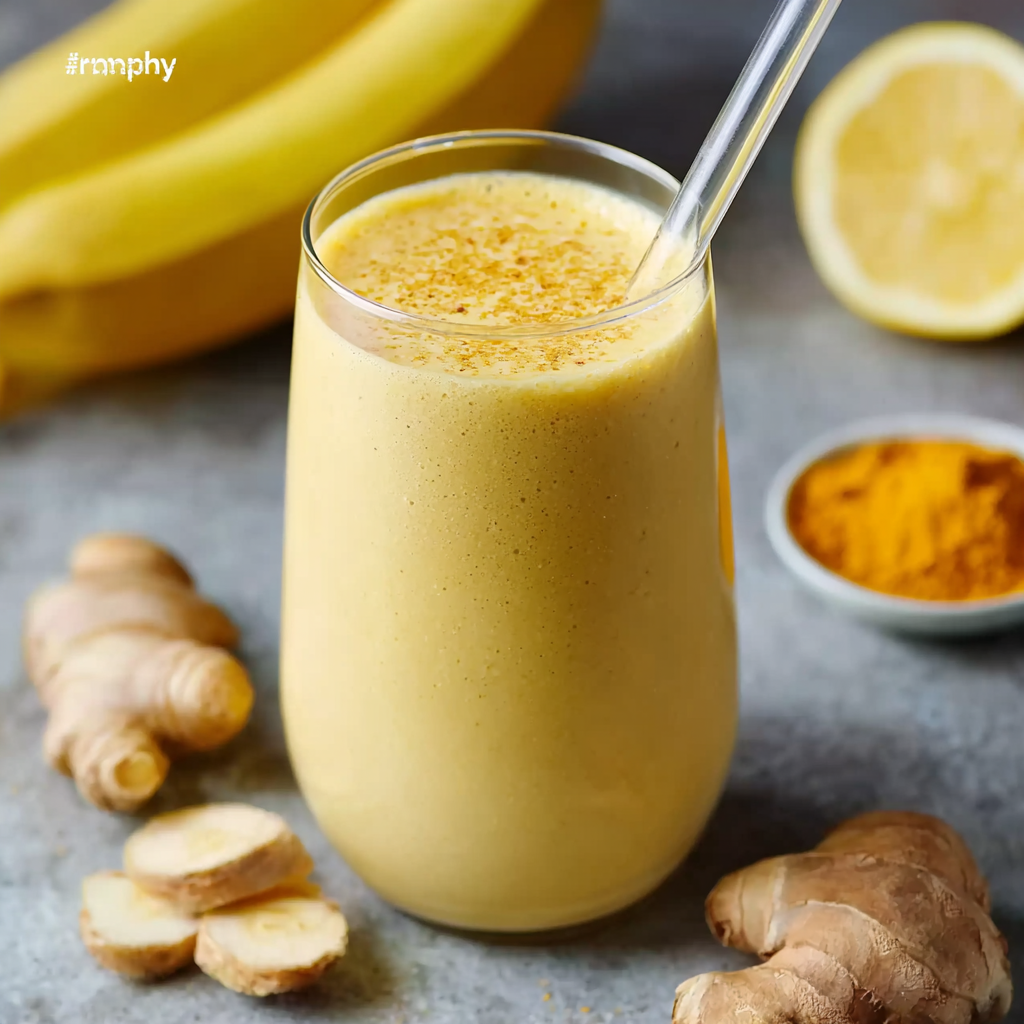 Banana Lemon Ginger Smoothie With Turmeric
