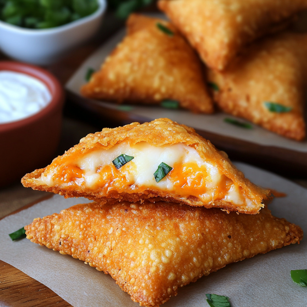 Golden fried Doritos-coated mozzarella sticks on a serving tray