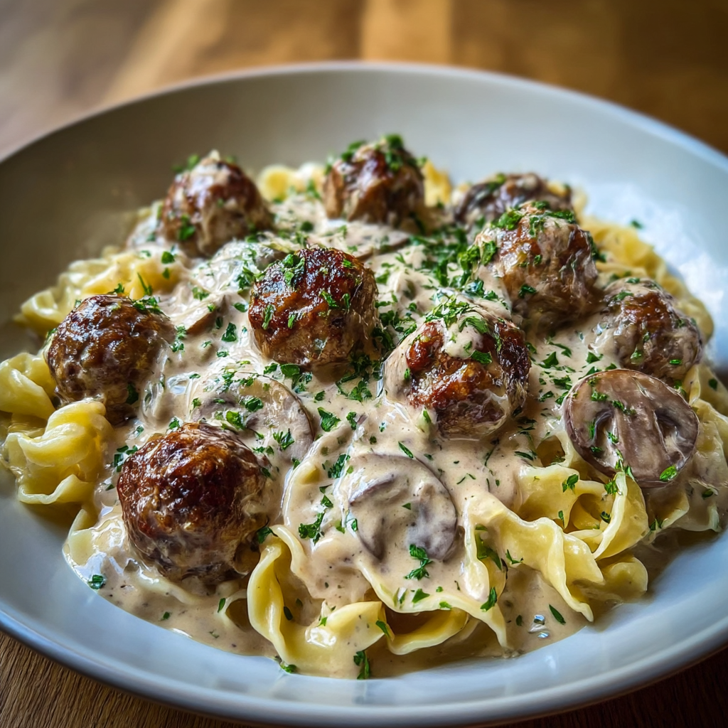Meatball Stroganoff — Dreamy Cream Sauce