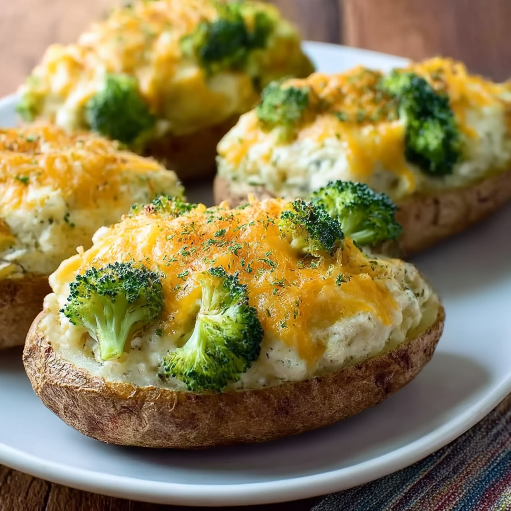 Twice-Baked Cheesy Broccoli Potatoes