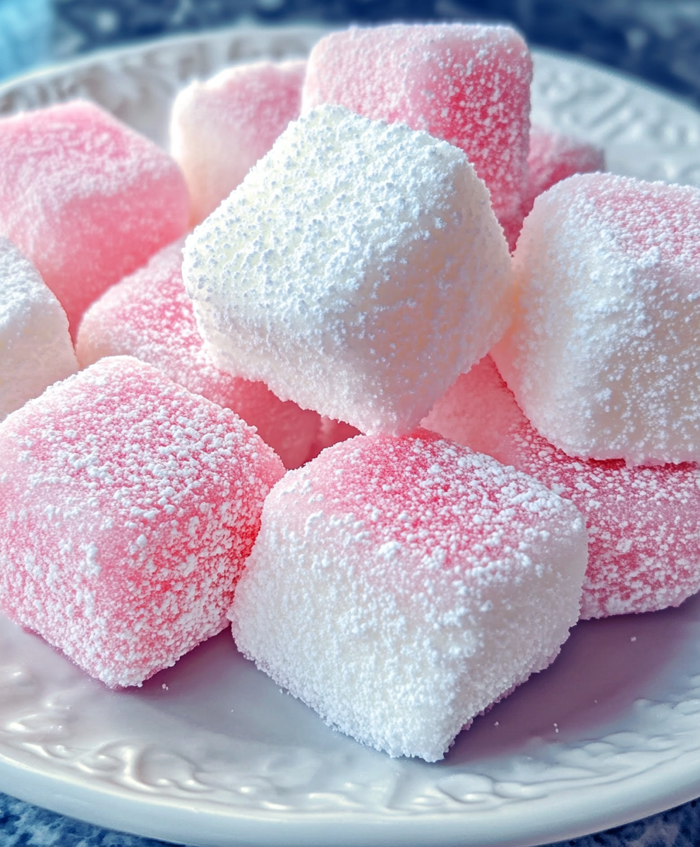Bowl of pastel cotton candy marshmallows