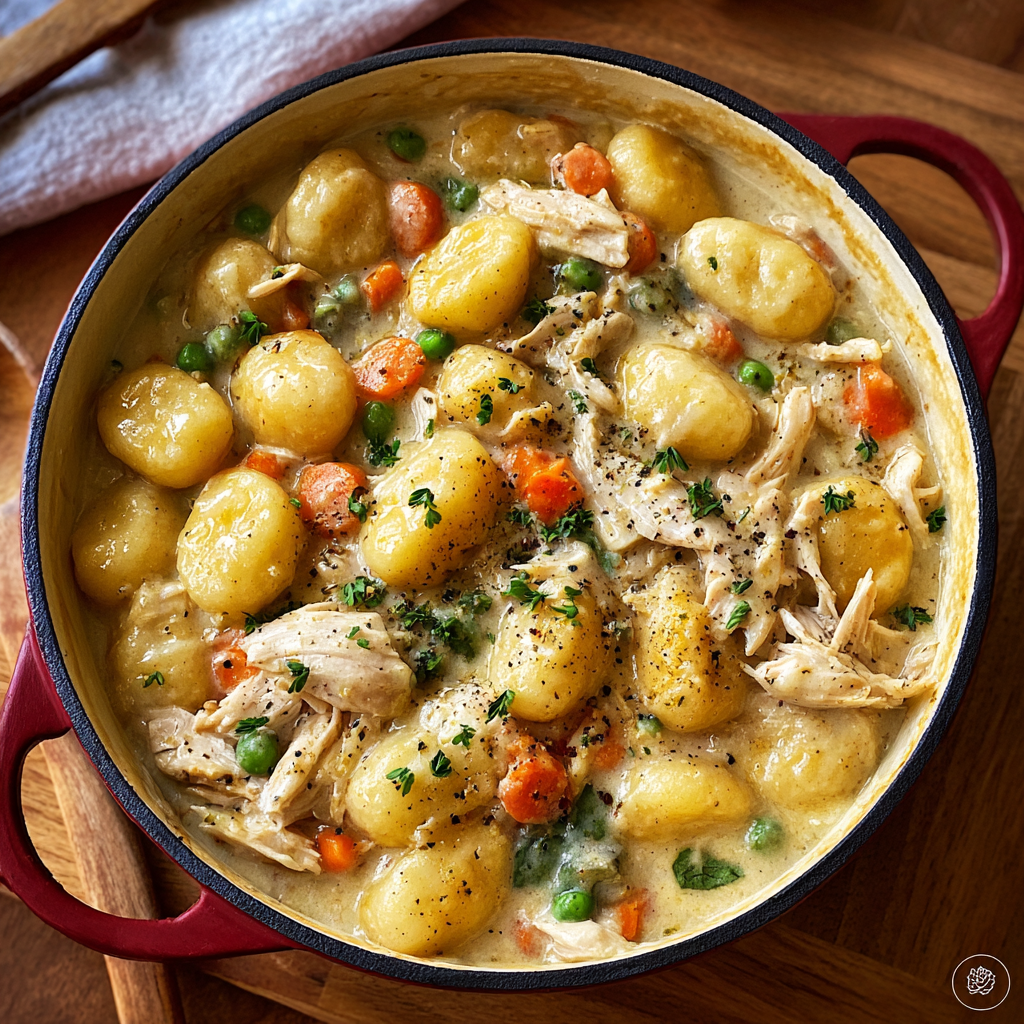 One Pot Gnocchi Chicken Pot Pie