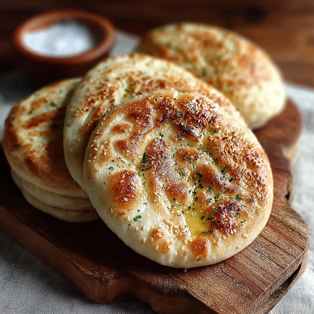 Flatbread being cooked in a skillet