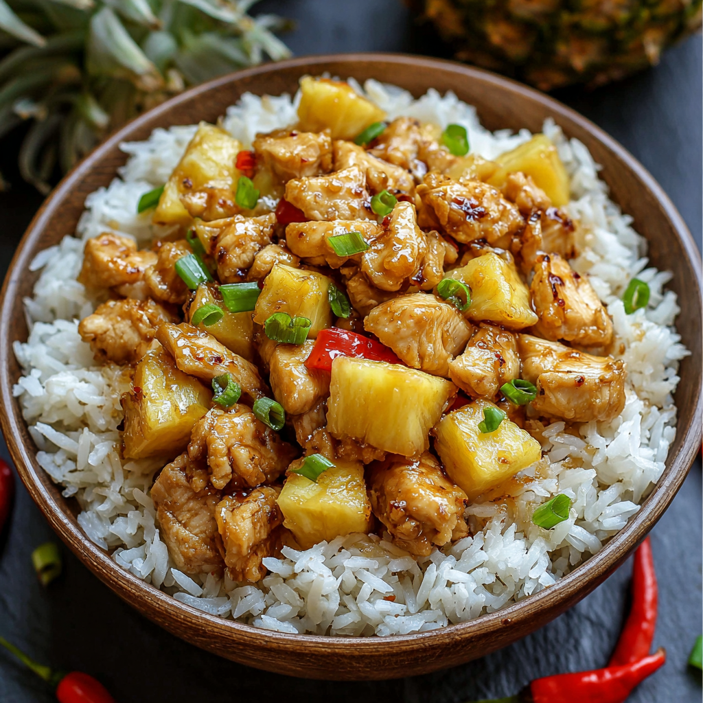 Pineapple Chicken and Rice Skillet