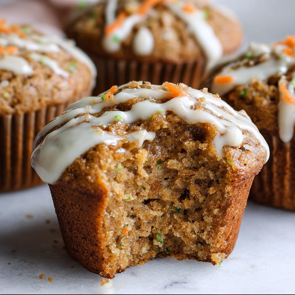 Carrot Cake Zucchini Muffins